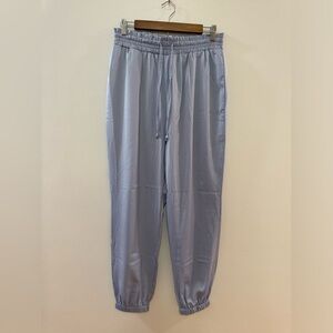Pre-Owned LG Grlasen High Waist Loose Blue Satin Joggers